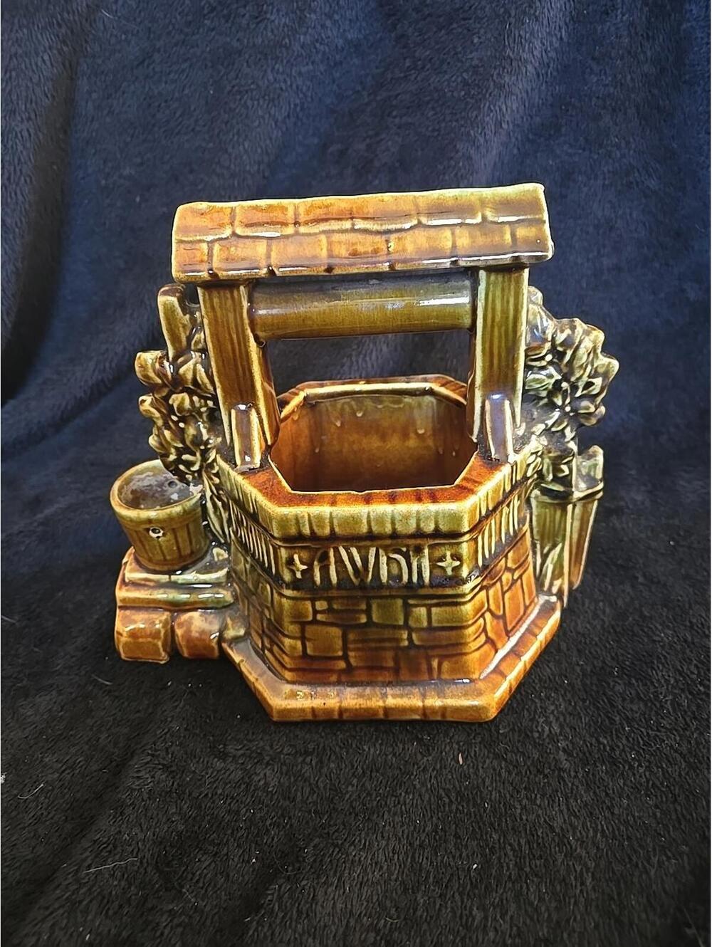 Vintage McCoy Pottery Oh Wishing Well Grant A Wish To Me Planter